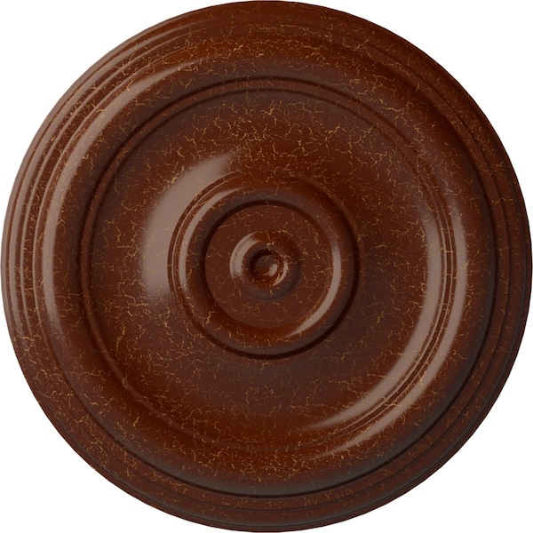 Ekena Millwork Traditional Ceiling Medallion (Fits Canopies up to 2 3/4"), 12"OD x 1"P, Burnished Mahogany Crackle CM12TRBMC - main